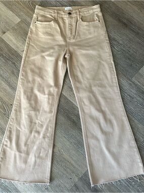 Sneak Peek Wide Leg Jeans in Creamy Beige
